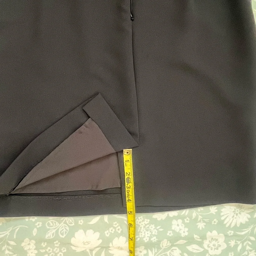 Tahari ASL Black Sheath Midi Dress Size 10P EUC - Picture 11 of 13